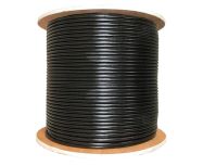 Primus Cable RG6 Coaxial Cable, CATV Direct Burial Quad Shielded, 18 AWG CCS, 60% AL Braid + Foil / 40% AL Braid with Foil, 1000ft, Black