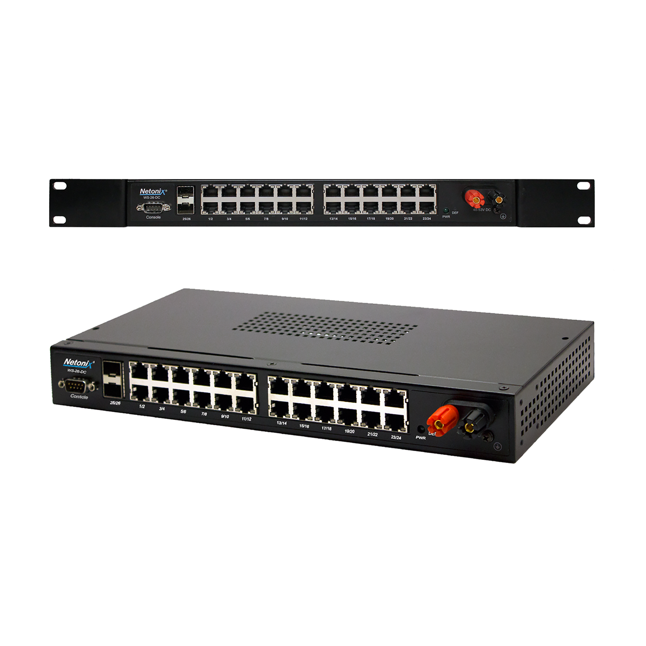 Netonix Managed POE Switch, 24 1G PoE Ports, 2 SFP Ports, 48V-54V